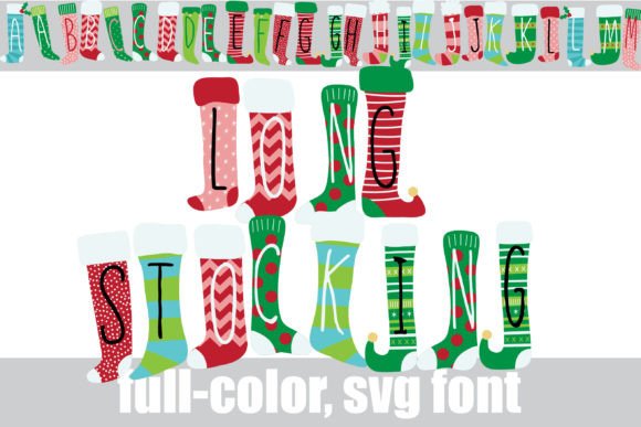 Long Stockings: A Festive Color Font for Christmas Crafters and Makers