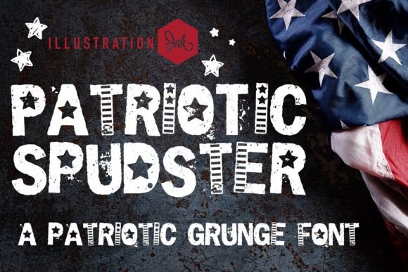 Patriotic Spudster: A Decorative Font for Bold Editorial Design
