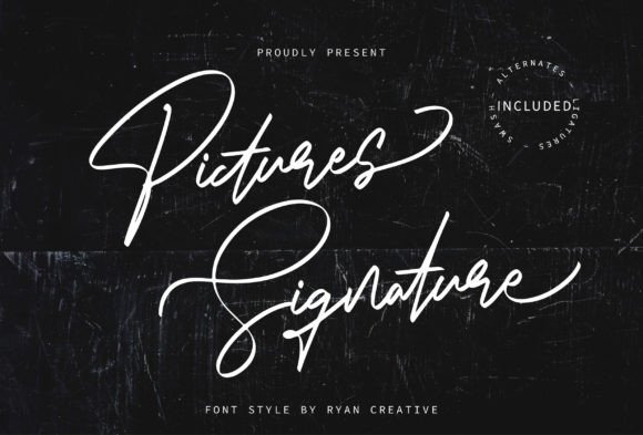 Pictures Signature: A Script Handwritten Font That Brings Personality to Craft and Shop Designs